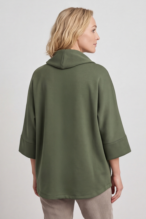 Marjorie Zip Hooded Jacket Khaki - Image 6