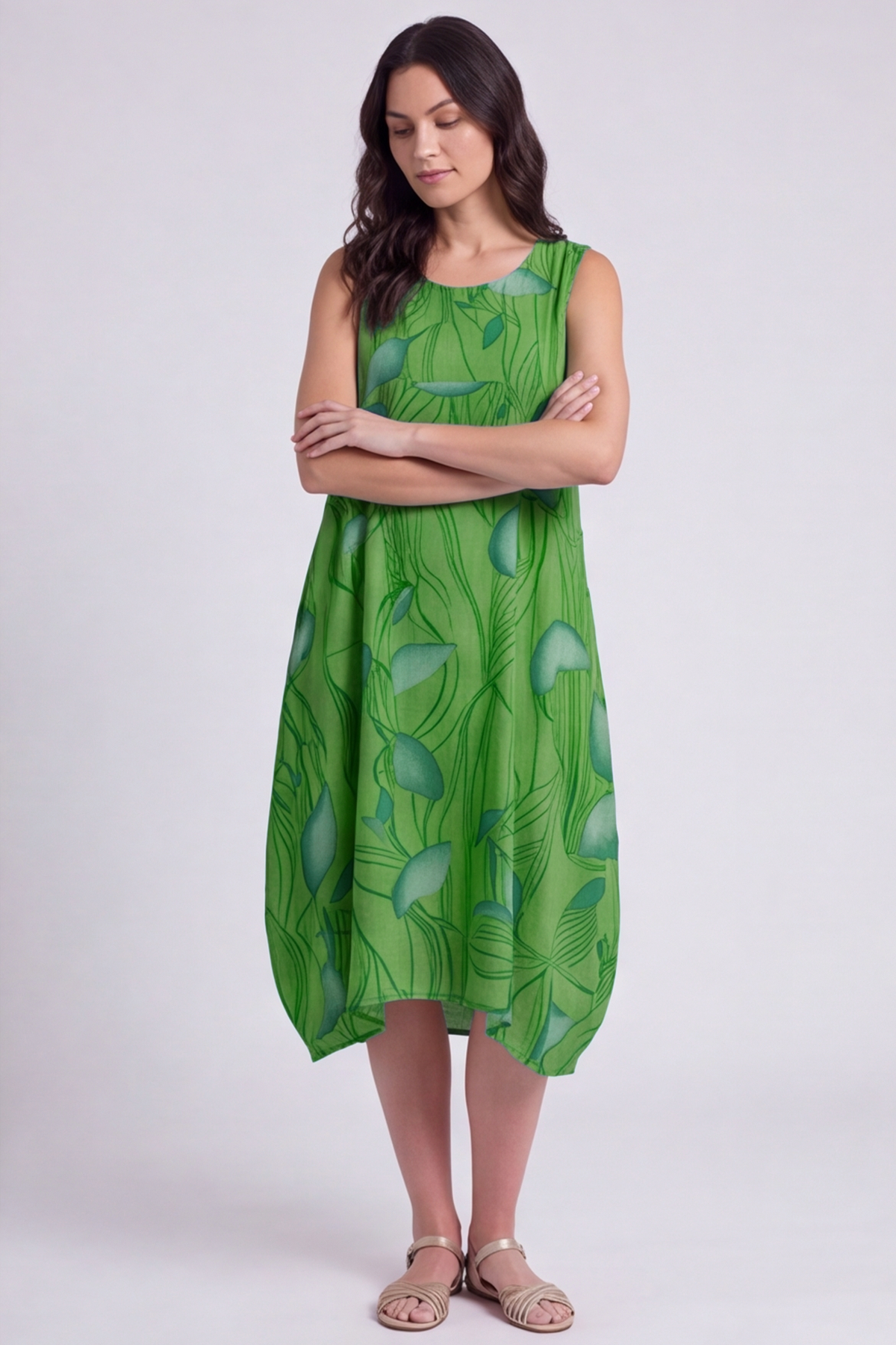 Carrie Sleeveless Print Cotton Dress