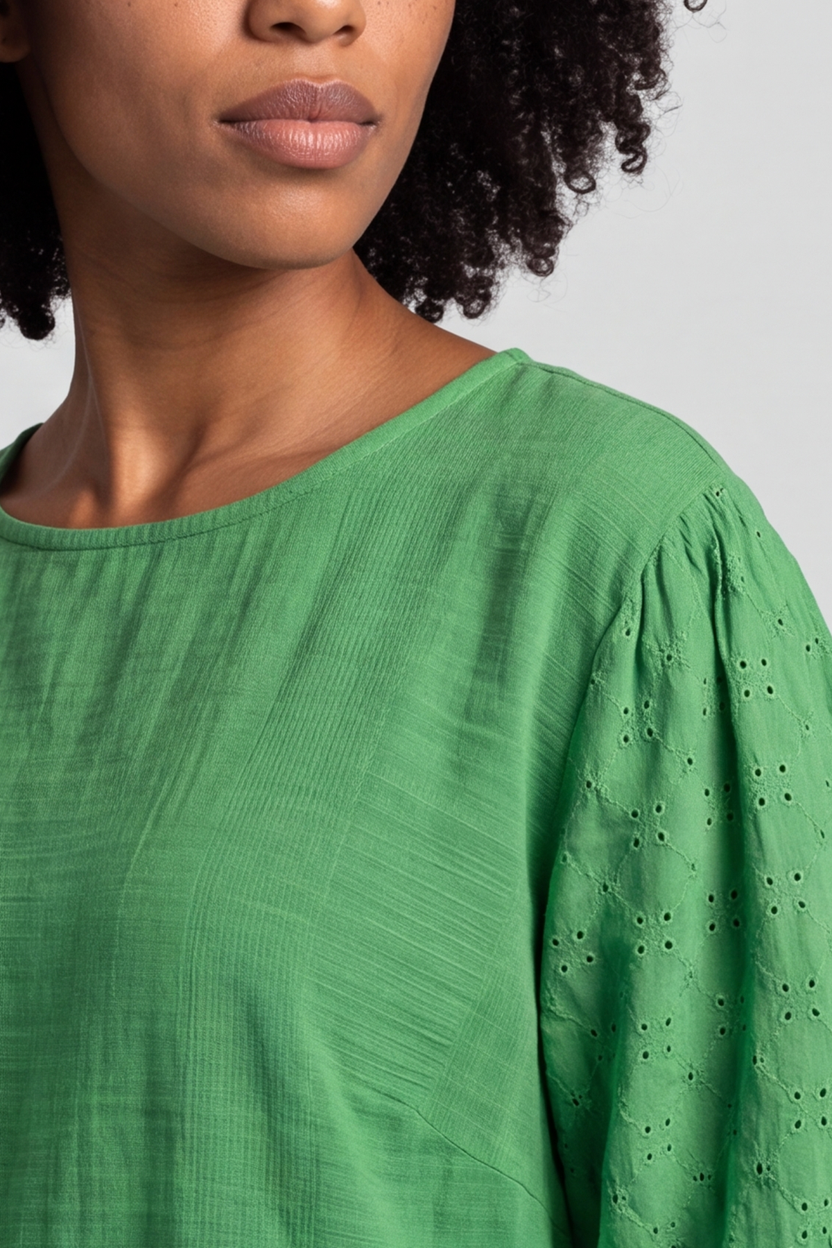 Ariana Cotton Tunic Top Apple Green