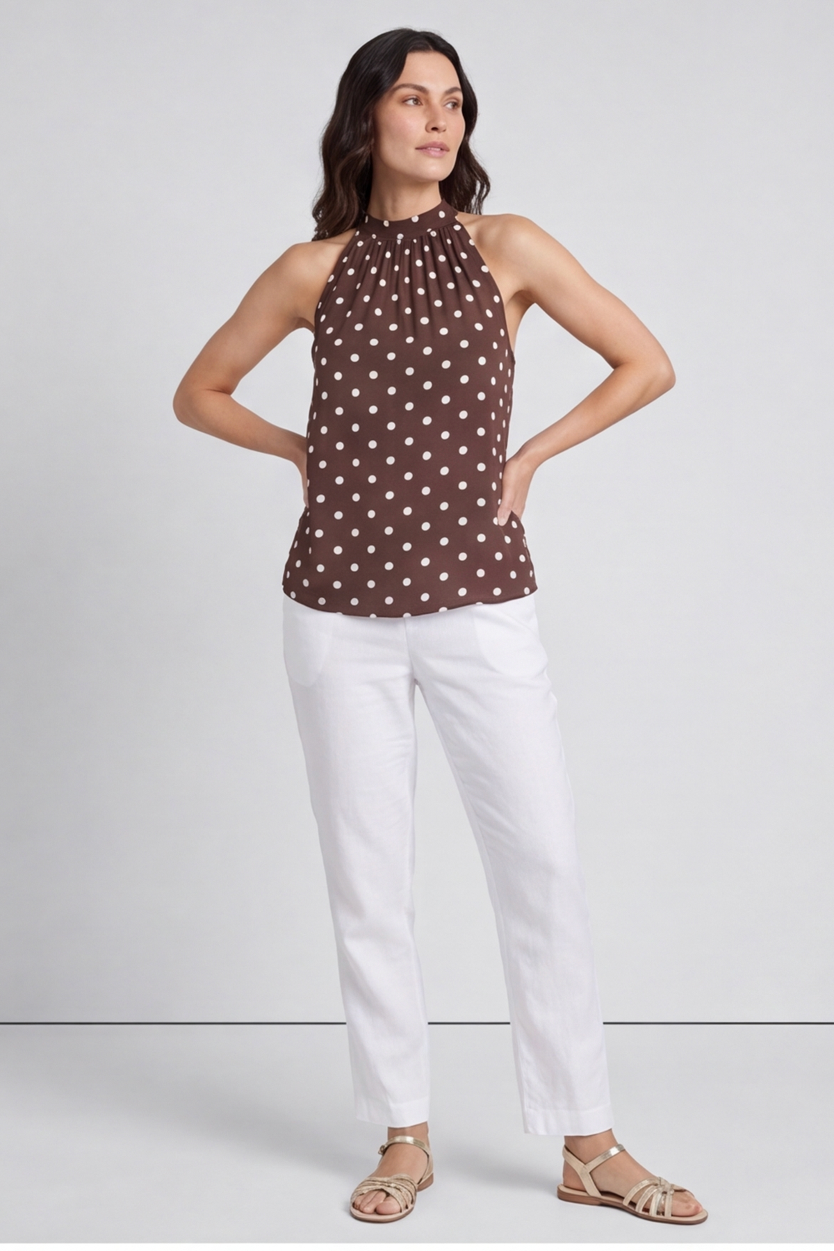 Blake Cocoa Polka Dot Top