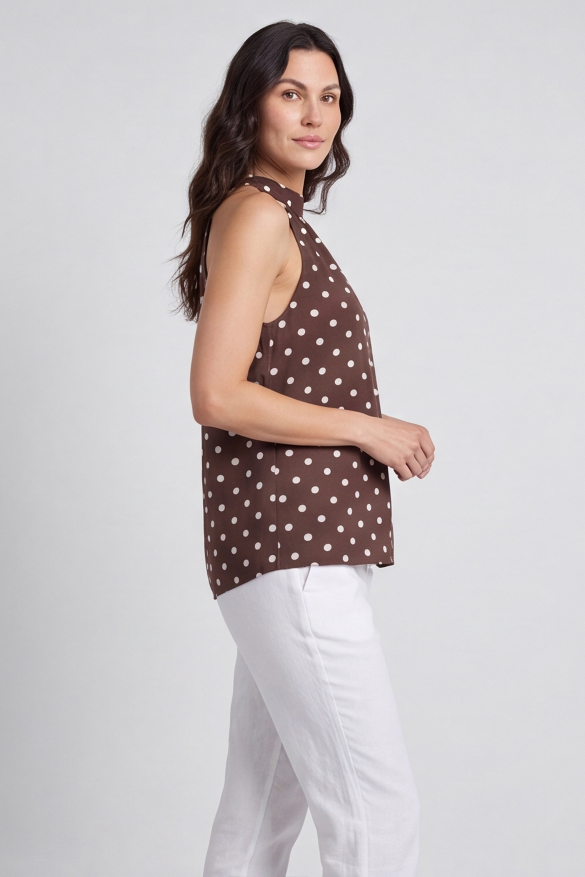 Blake Cocoa Polka Dot Top