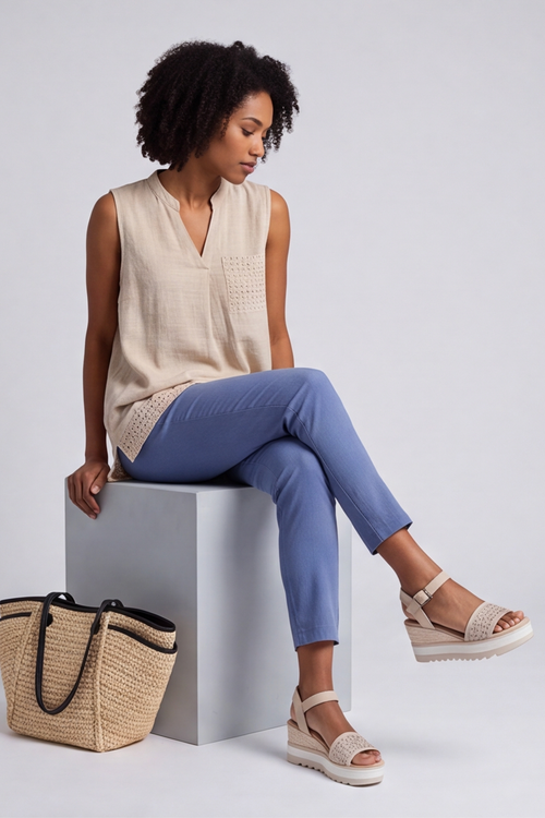 Alora Cotton Relaxed Top Stone - Image 4