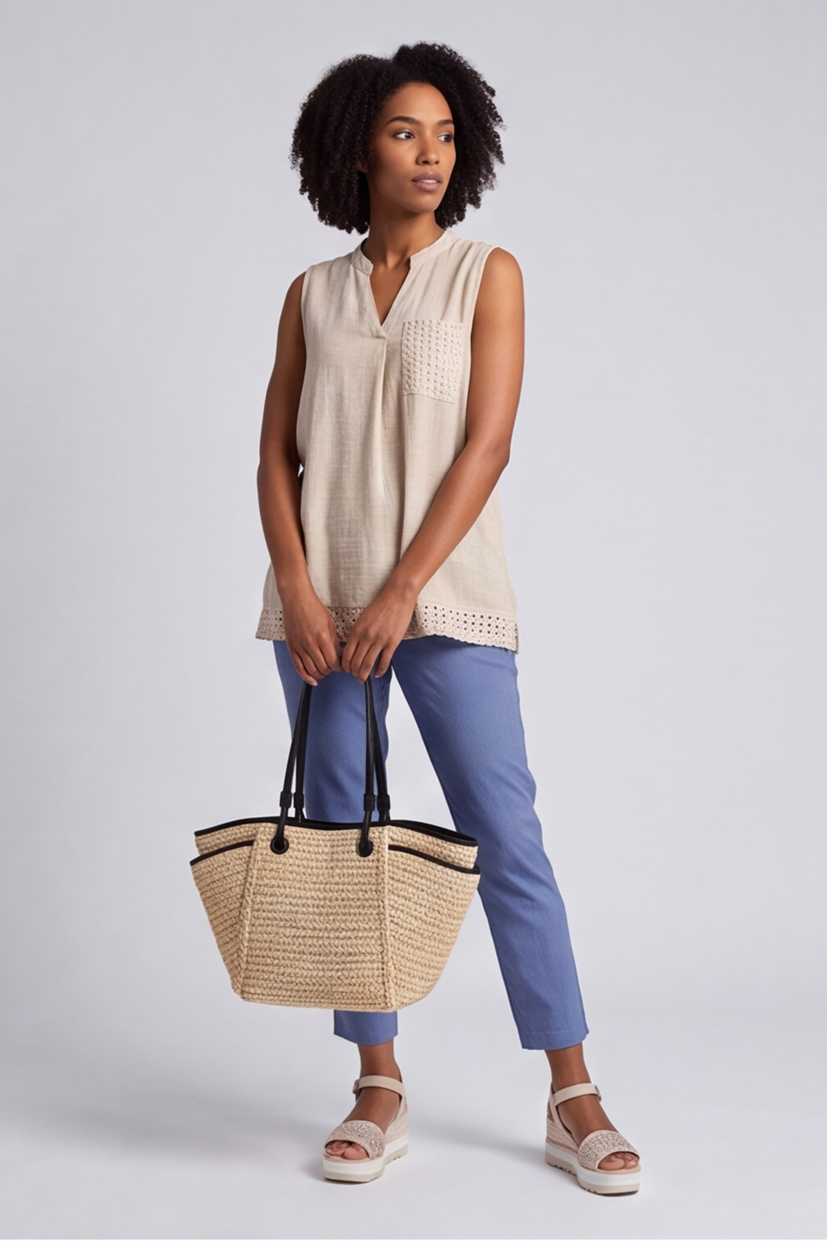 Alora Cotton Relaxed Top Stone