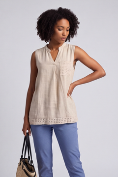 Alora Cotton Relaxed Top Stone