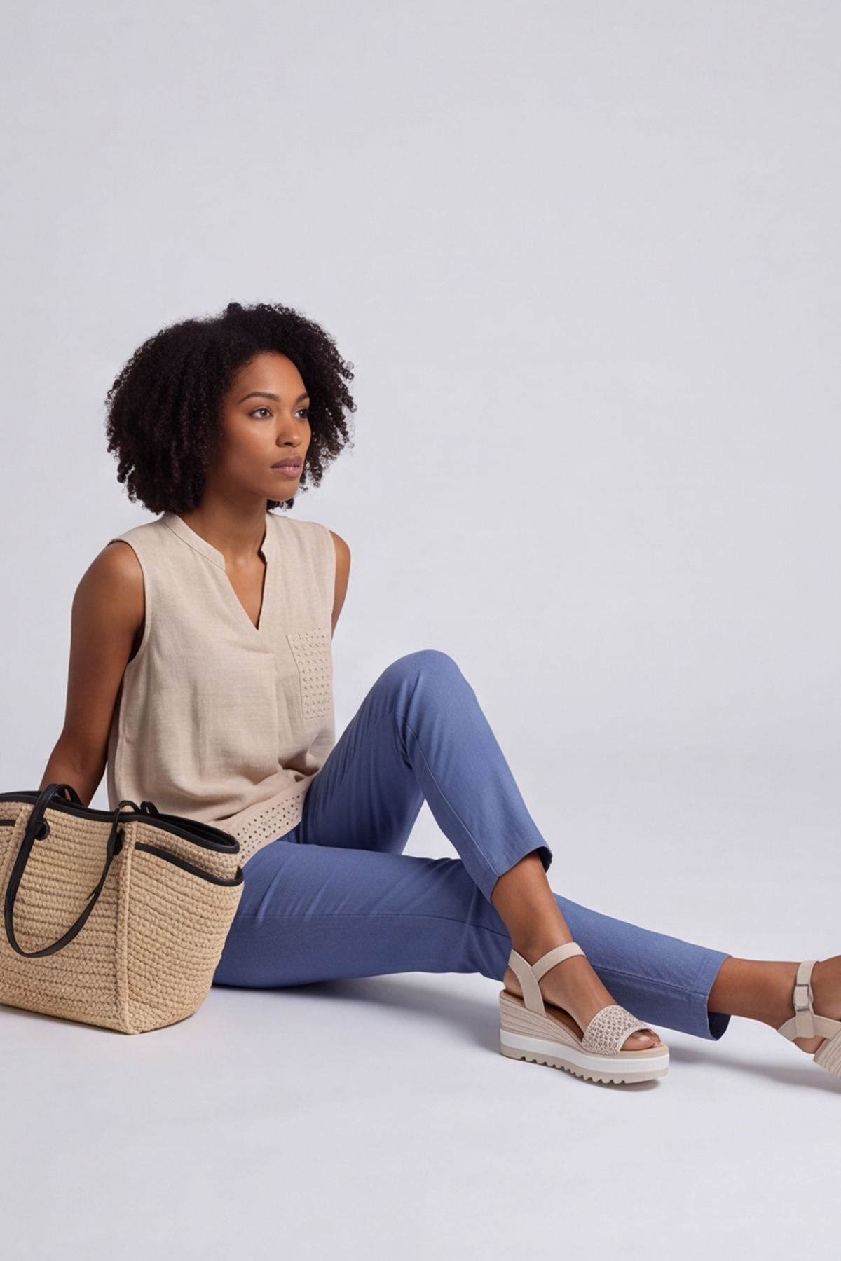 Alora Cotton Relaxed Top Stone