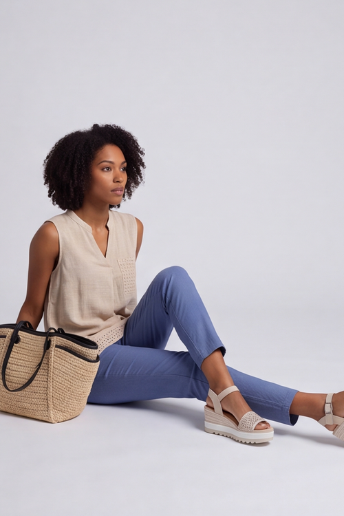 Alora Cotton Relaxed Top Stone - Image 6