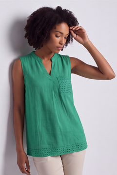 Alora Cotton Relaxed Top Green