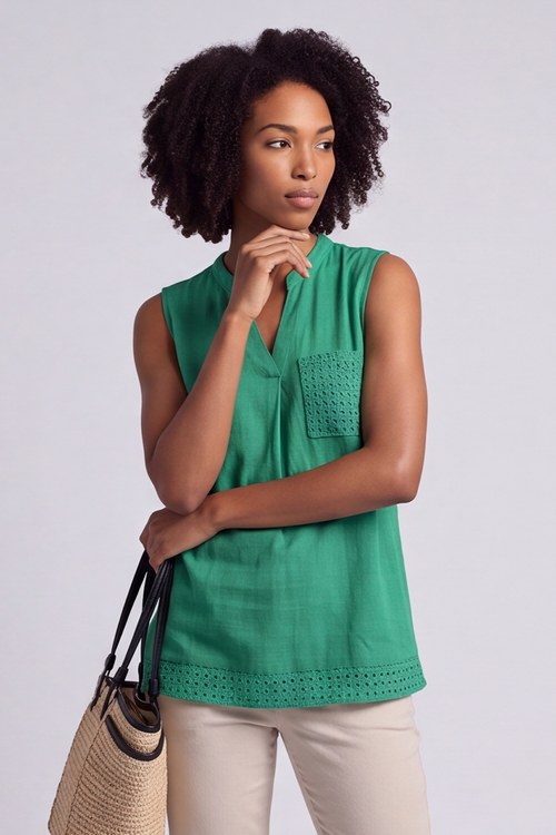 Alora Cotton Relaxed Top Green - Image 6