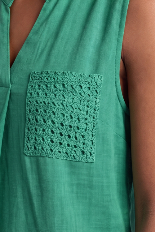 Alora Cotton Relaxed Top Green - Image 3