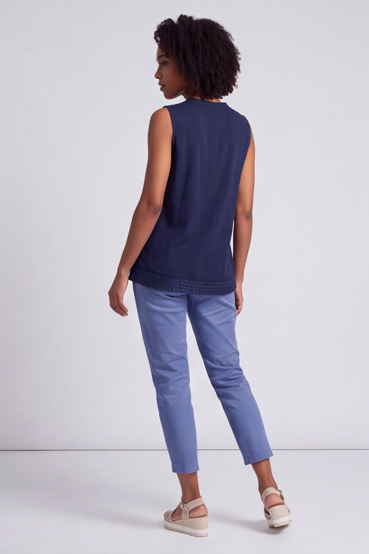 Alora Cotton Relaxed Top Navy
