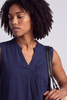 Alora Cotton Relaxed Top Navy