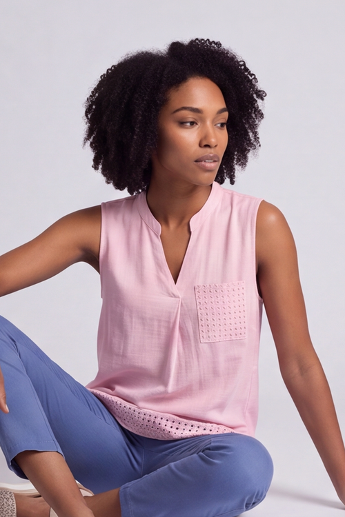Alora Cotton Relaxed Top Baby Pink - Image 4