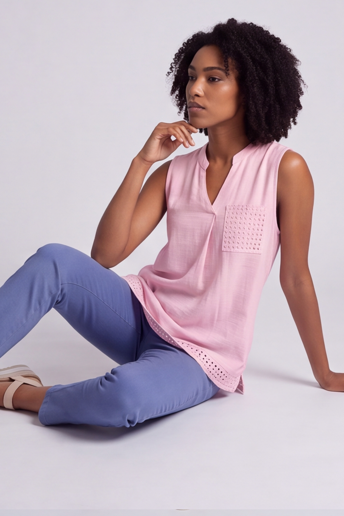 Alora Cotton Relaxed Top Baby Pink