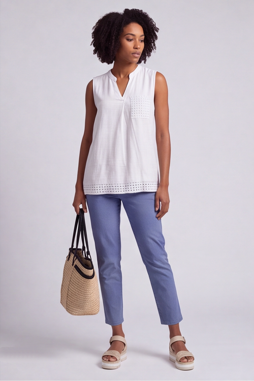 Alora Cotton Relaxed Top White - Image 3