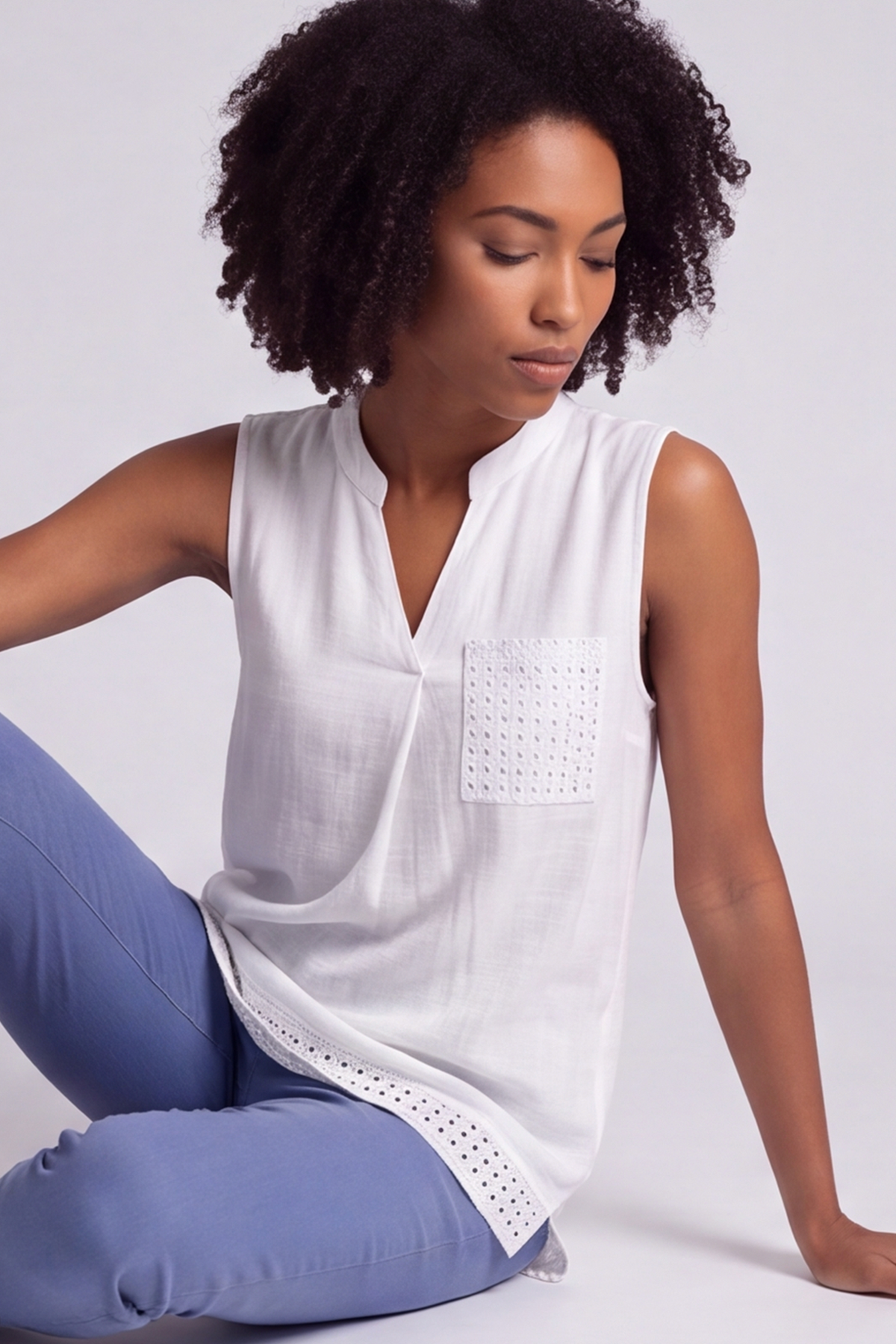 Alora Cotton Relaxed Top White