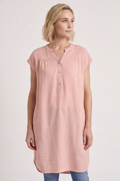 Hayle Button Linen Tunic Pink
