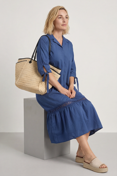 Henrietta Cotton Dress Navy