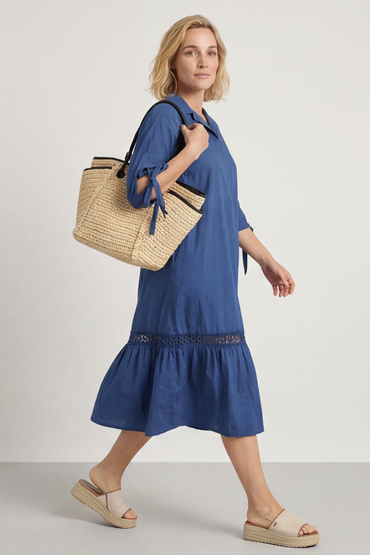 Henrietta Cotton Dress Navy