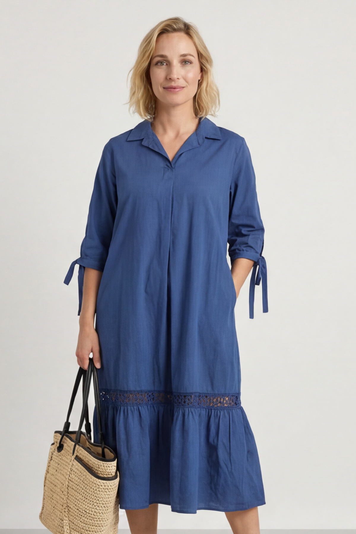 Henrietta Cotton Dress Navy
