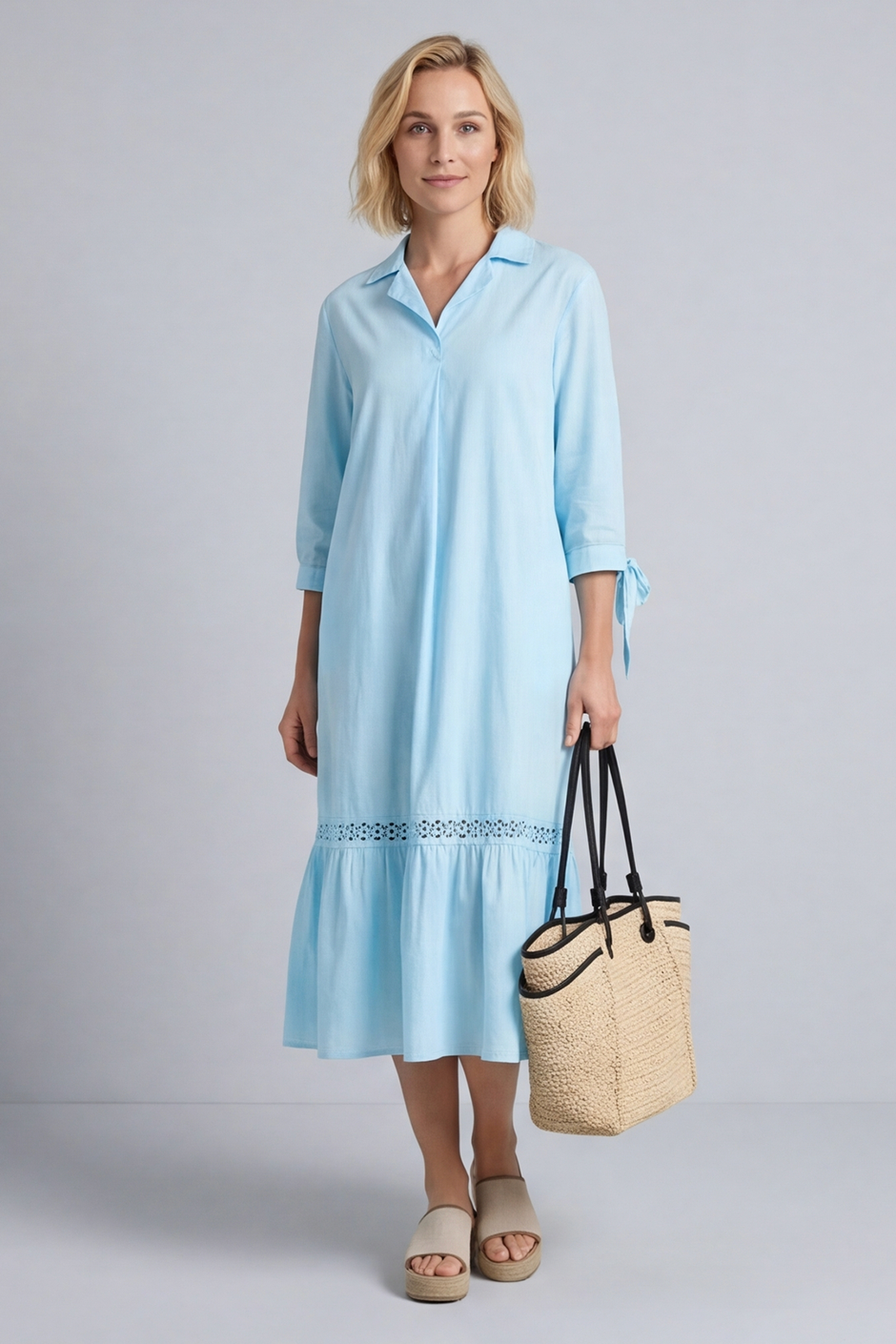 Henrietta Cotton Dress Light Blue