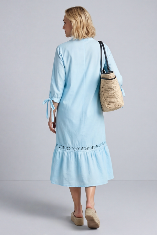Henrietta Cotton Dress Light Blue - Image 4