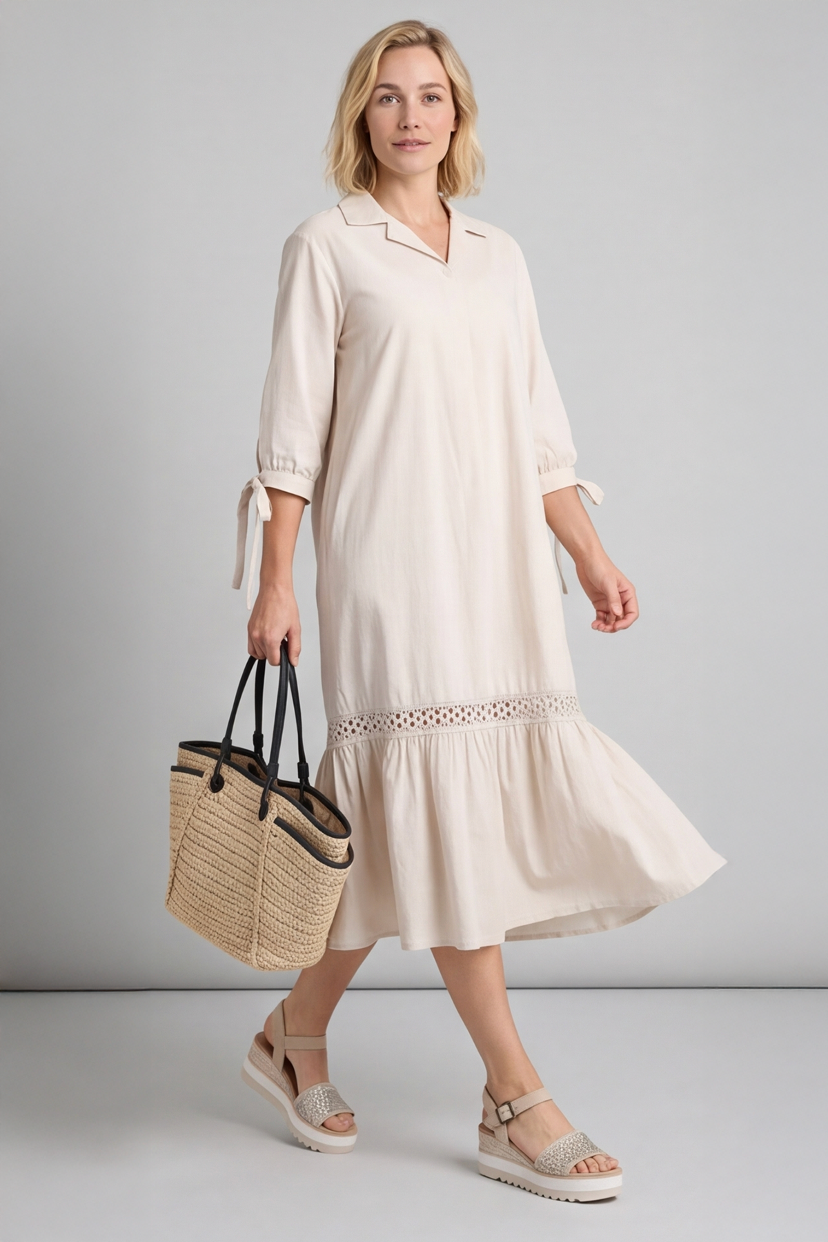Henrietta Cotton Dress Stone