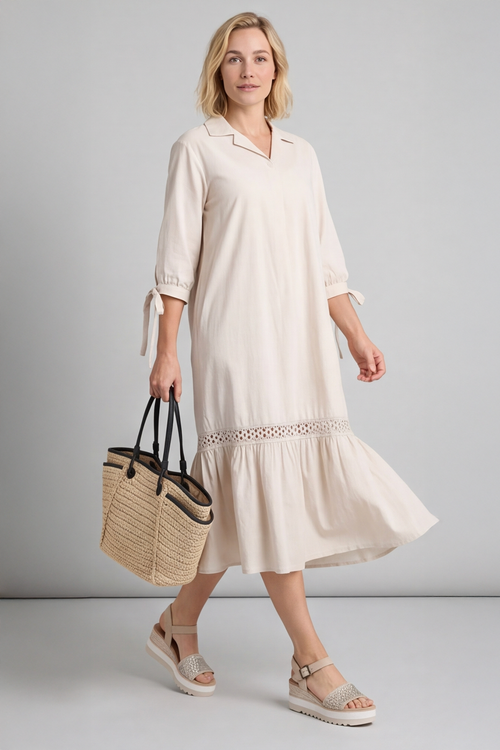 Henrietta Cotton Dress Stone - Image 2