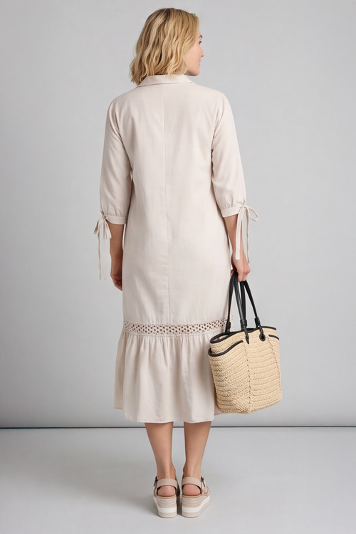 Henrietta Cotton Dress Stone - Image 3
