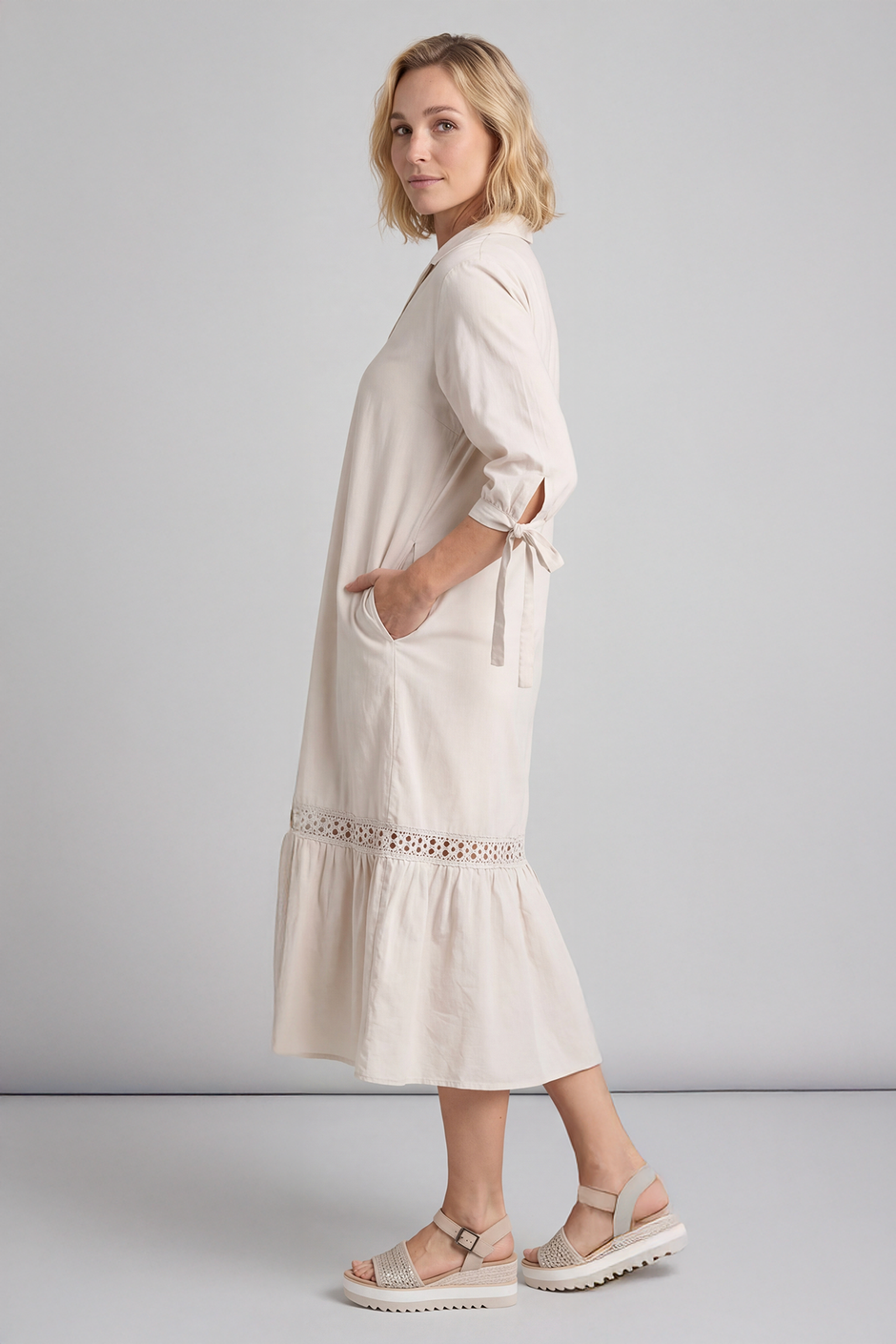 Henrietta Cotton Dress Stone
