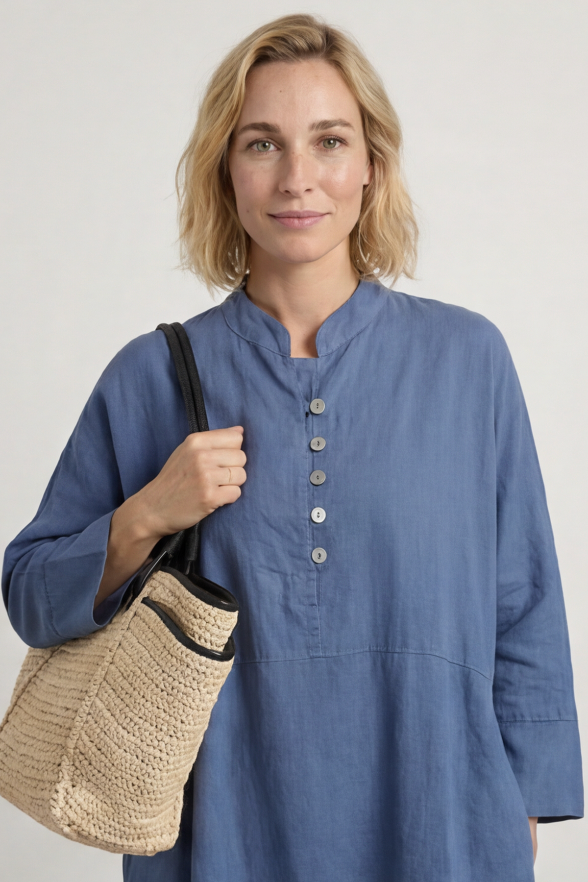 Helena Linen Dress Blue