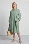Helena Linen Dress Green