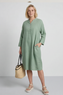 Helena Linen Dress Green