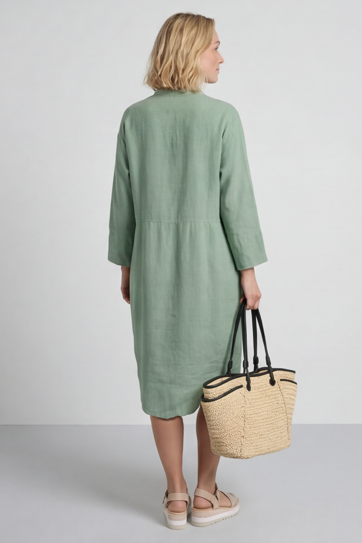 Helena Linen Dress Green