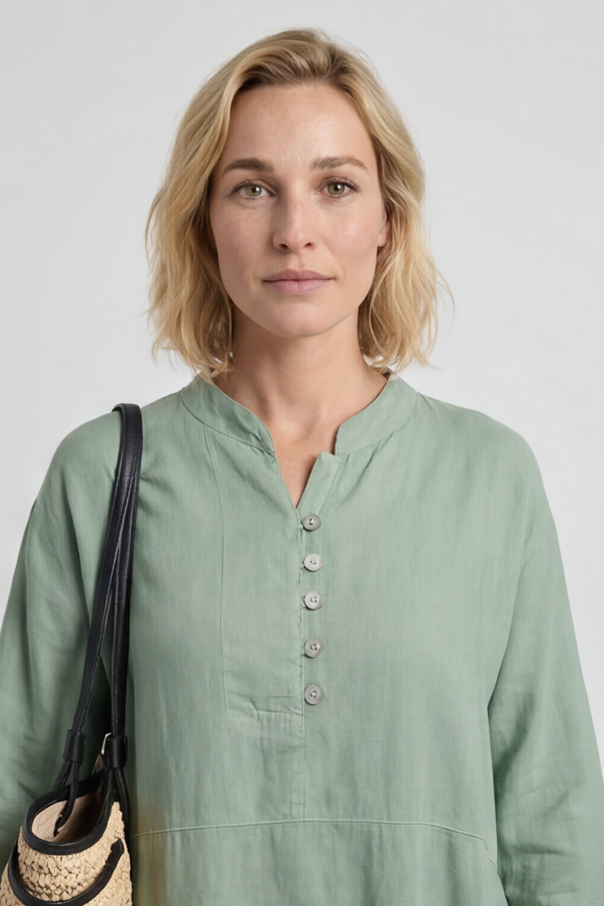 Helena Linen Dress Green