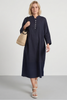 Helena Linen Dress Navy