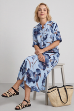 Hemsby Button Floral Dress Light Blue Light Blue - Hemsby Button Floral Dress Light Blue
