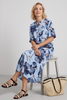 Hemsby Button Floral Dress Light Blue