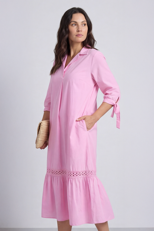 Henrietta Cotton Dress Pink - Image 3