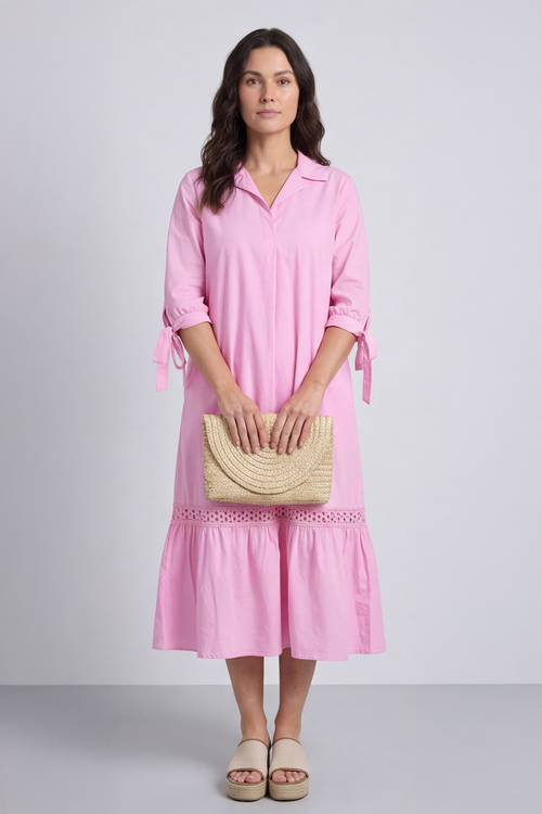 Henrietta Cotton Dress Pink - Image 4