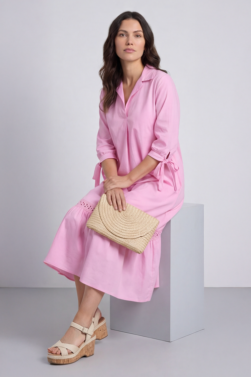 Henrietta Cotton Dress Pink - Image 2