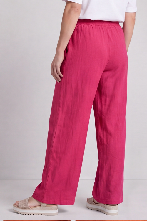 Elena Linen Hot Pink Trousers - Image 2