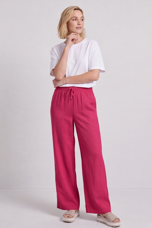 Elena Linen Hot Pink Trousers - Image 6