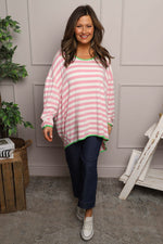 Ariella Stripe Top Pink Pink - Ariella Stripe Top Pink