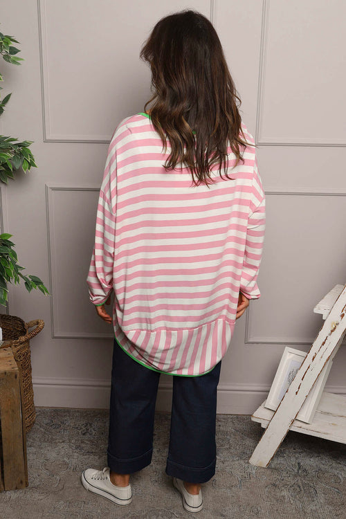Ariella Stripe Top Pink - Image 4