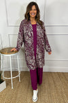 Amira Print Jacket Top Berry