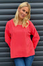 Sports Sweat Top Coral Red