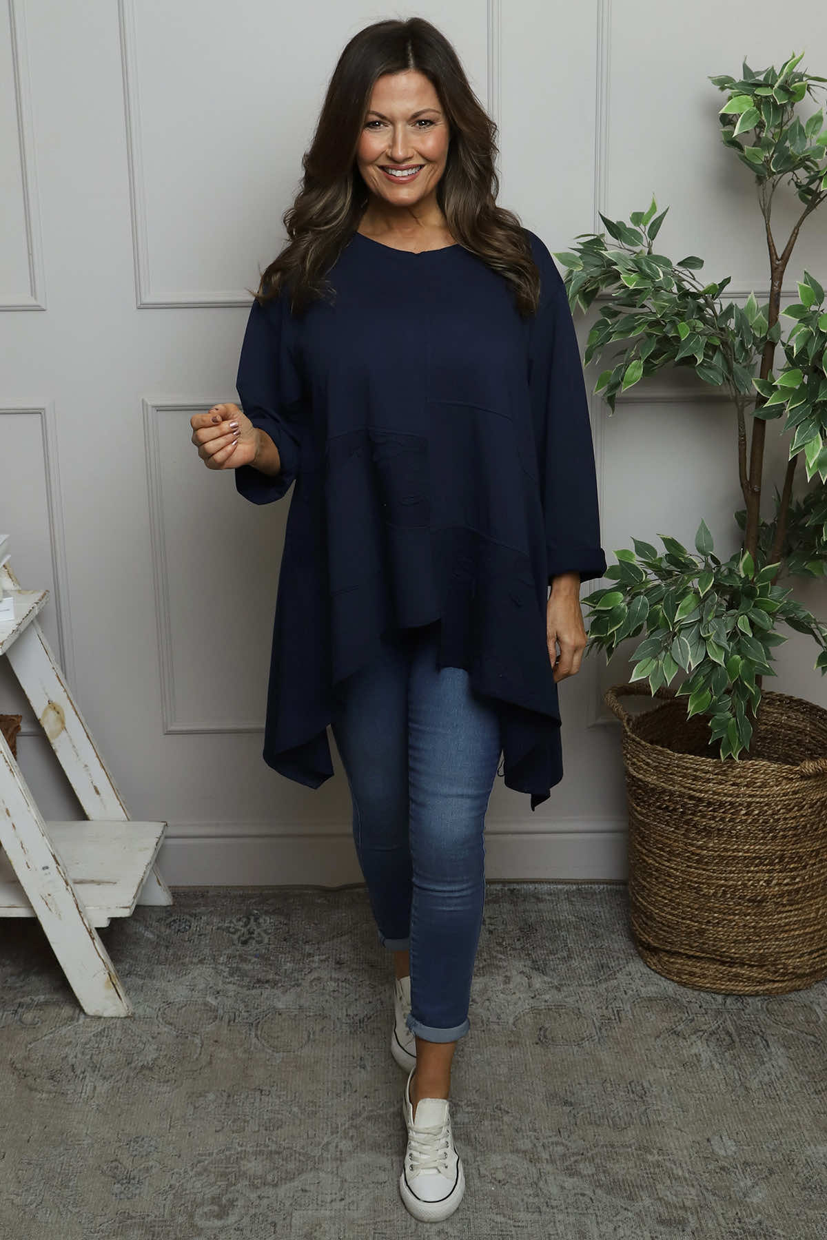 Berenice Cotton Top Navy