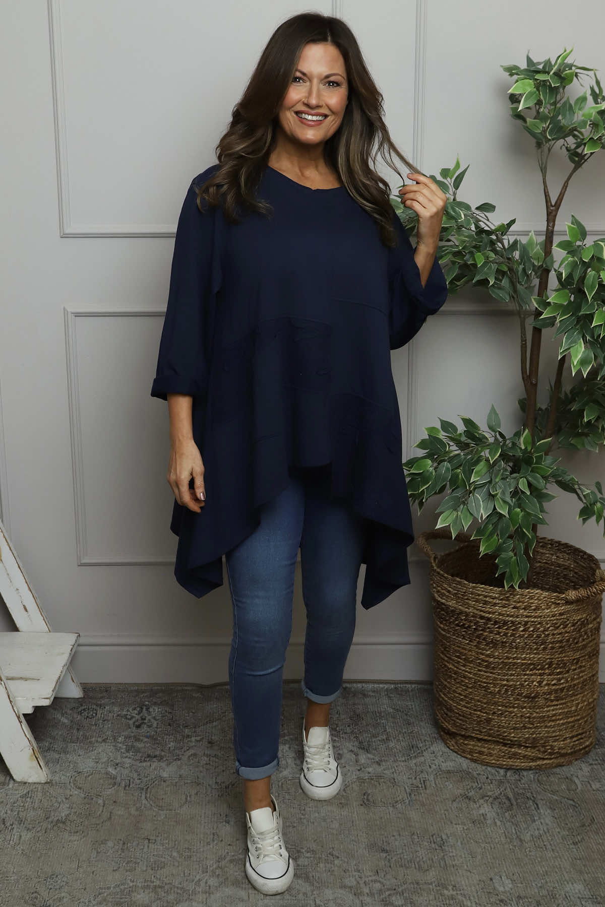 Berenice Cotton Top Navy