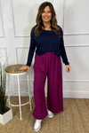 Hadley Wide Leg Trousers Berry