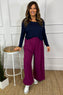 Hadley Wide Leg Trousers Berry